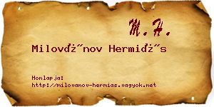 Milovánov Hermiás névjegykártya